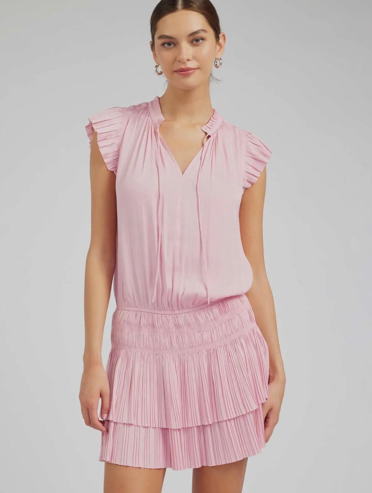 Mini Dress with Pleated Skirt