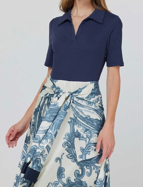 Polo Knit Top Midi Dress
