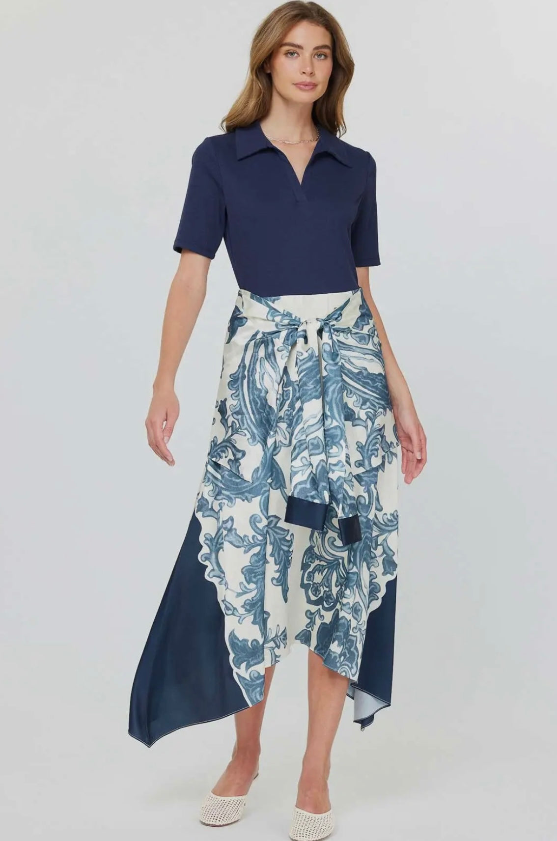 Polo Knit Top Midi Dress
